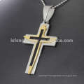 Stainless steel gold cross pendant 22k gold jewelry for men